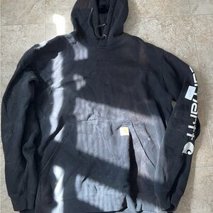 Carhartt Black Pullover Hoodie with Sleeve Logo